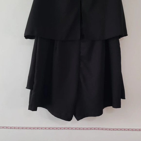 Romper Sleeveless Black Tiered Med No Brand Tag Zipper Minimalist Staple Classy - Picture 6 of 14